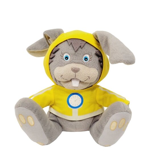 PEDAL BUNNY RABBIT PLUSH 13  STUFFED TOY APPLETREE LEARNING CENTERS WATCH GRAY - Picture 1 of 6